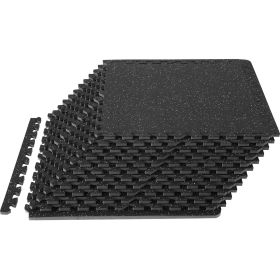 EVA Interlocking Foam Floor Mats, 0.56 in Thickened 12 Pcs Puzzle Rubber Tiles, 24 x 24 in Exercise Floor Mat for Workout & Fitness
