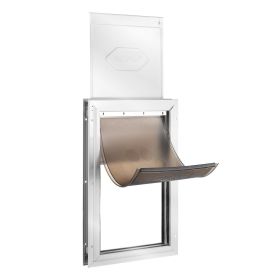 Pet Door, 13.27" x 20.04" Aluminum Frame with Lock and Flap System, Weatherproof Doggy Door, Easy to Install in Interior or Exterior Doors