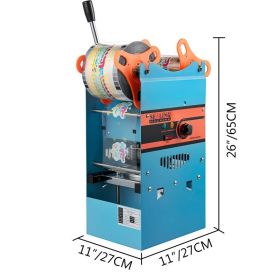 Manual Tea Cup Sealer Machine, 300-500 Cup/h Manual Boba Tea Sealer Machine, Blue Boba Tea Sealing Machine, 90/95mm Cup Diameter Cup Sealing Mach (Option: Blue)