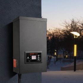 600W Low Voltage Landscape Transformer With Timer And Photocell Sensor, Waterproof Landscape Lighting Transformer, 120V AC To 12V/14V AC For Outd (Option: Black)