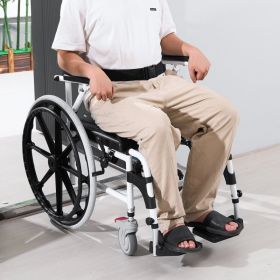 Shower Wheelchair 17.5in Al Alloy Commode Bathroom Wheelchair For Disabled (Option: Multicolor)